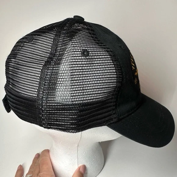 Yellowstone TV Show Horse Dutton Ranch Licensed Trucker Black Gold Hat Western - Picture 3 of 5